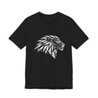 Geometric Lion - Black/White (Front Print) Short Sleeve