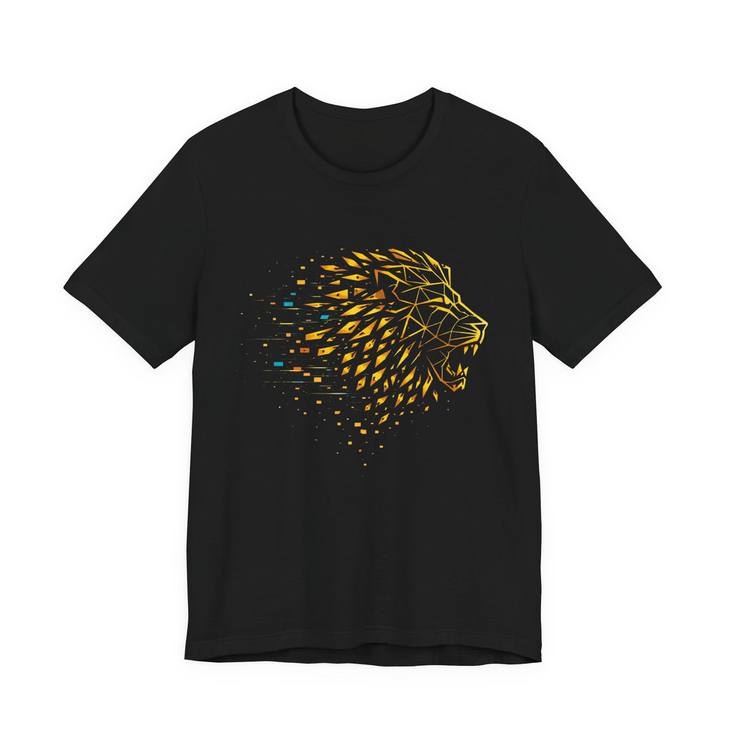 Roaring Geometric Lion - (Front Print) Short Sleeve